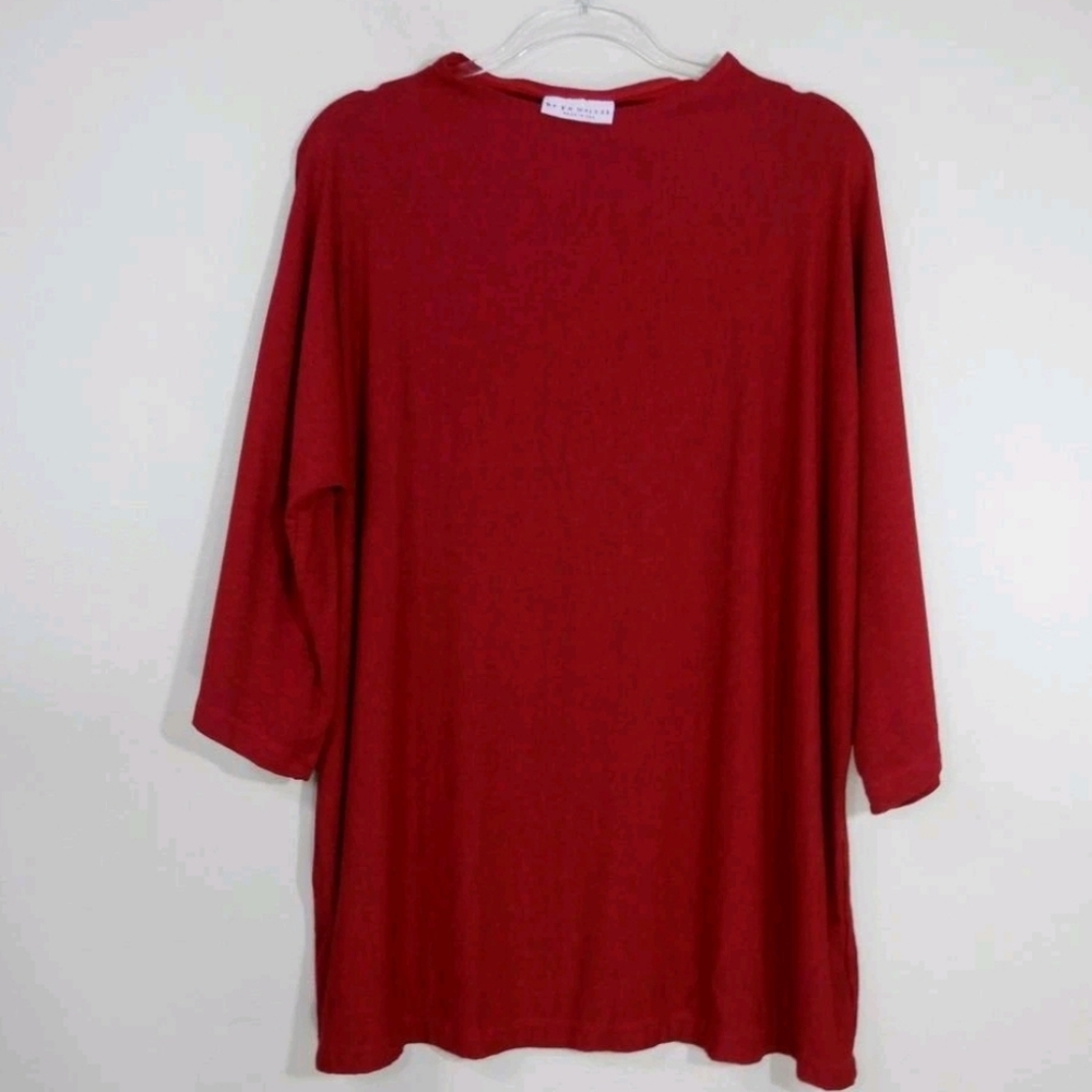 Bryn Walker S Adria Tunic Red Dolmam Sleeve Lagenlook Minimalist Quiet Luxury